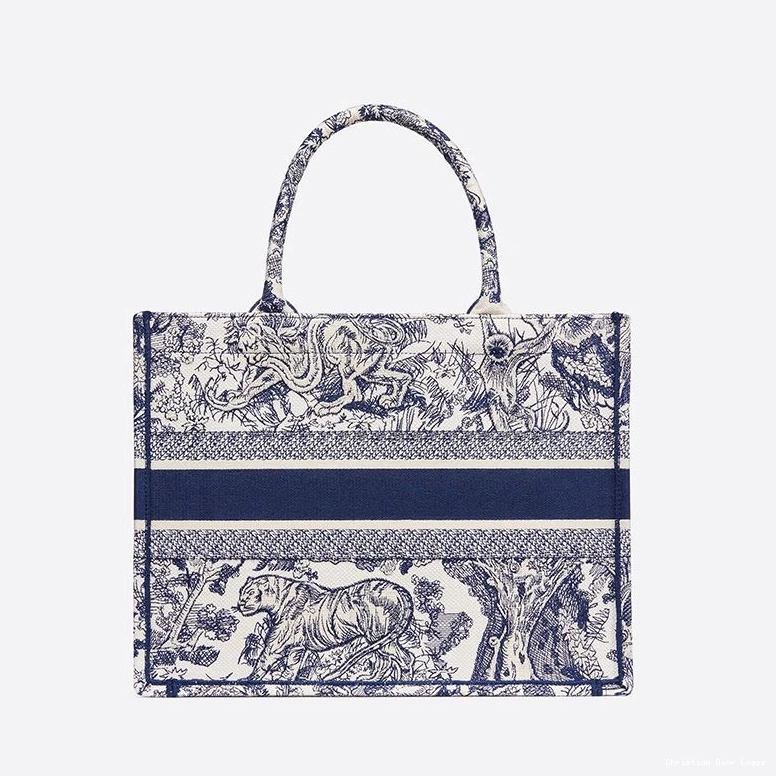 Cheap De Dior Canvas Toile Book Tote Blue Jouy Motif 0801 Luxury
